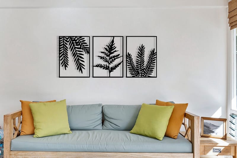 Leaf Pieces Veggdekor - Svart - Innredning - Veggdekorasjon - Skilt - Metallskilt