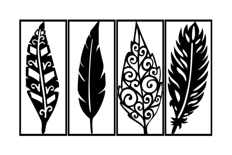 Leaves Veggdekor, Svart