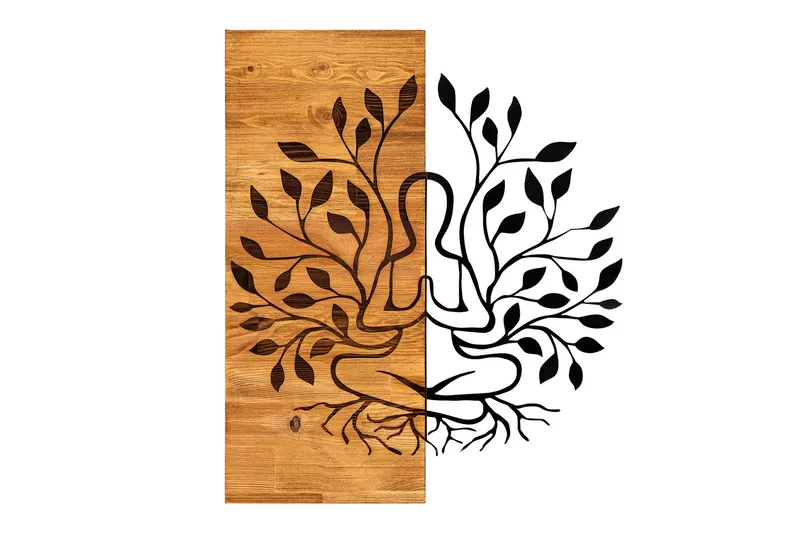 Lina Veggdekor, Svart/Valnøtt