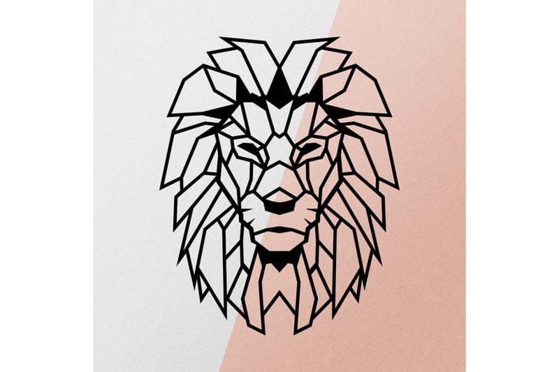 Lion Veggdekor - Svart - Innredning - Veggdekorasjon - Skilt - Metallskilt