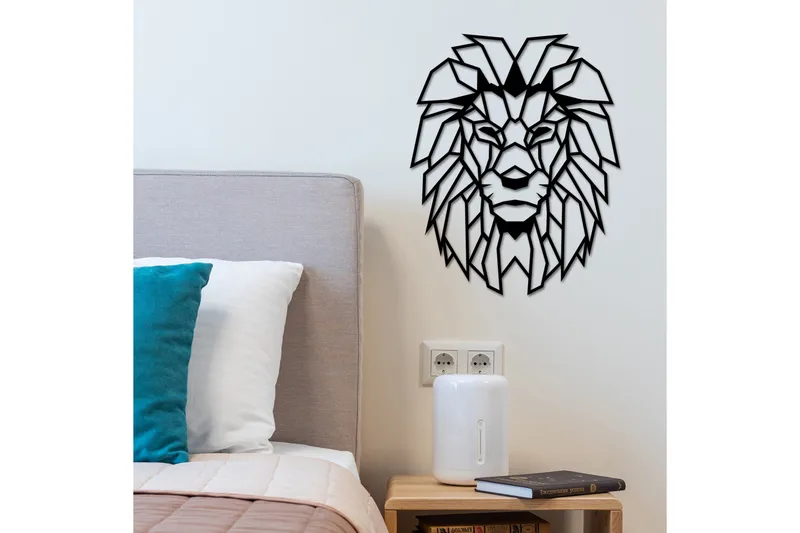 Lion Veggdekor, Svart