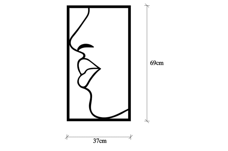 Lips Veggdekor - Svart - Innredning - Veggdekorasjon - Skilt - Metallskilt