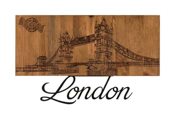 London Veggdekor - Svart/Valnøtt - Innredning - Veggdekorasjon - Skilt - Metallskilt