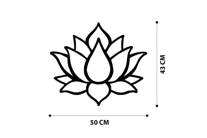Lotus Flower 1 Veggdekor - Svart - Innredning - Veggdekorasjon - Skilt - Metallskilt