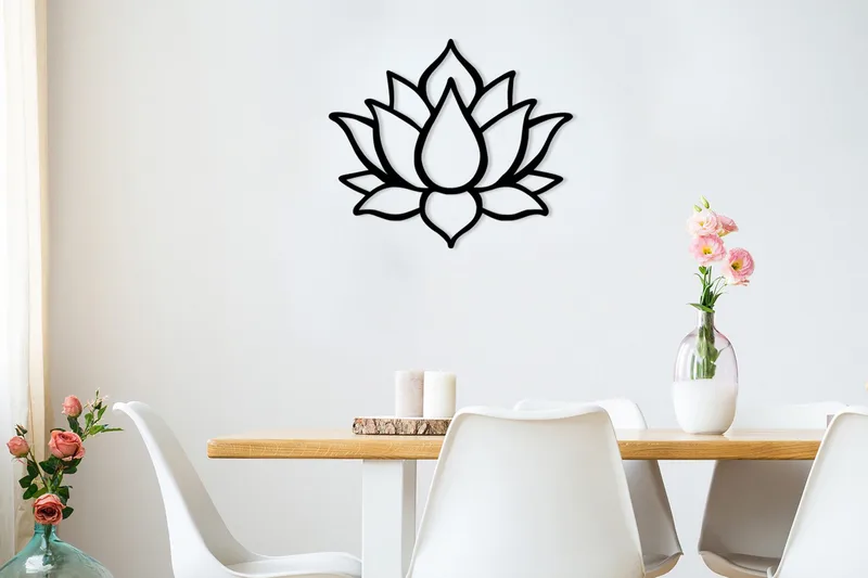 Lotus Flower 1 Veggdekor - Svart - Innredning - Veggdekorasjon - Skilt - Metallskilt