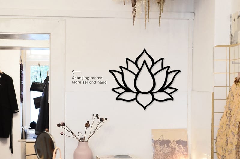 Lotus Flower 1 Veggdekor - Svart - Innredning - Veggdekorasjon - Skilt - Metallskilt