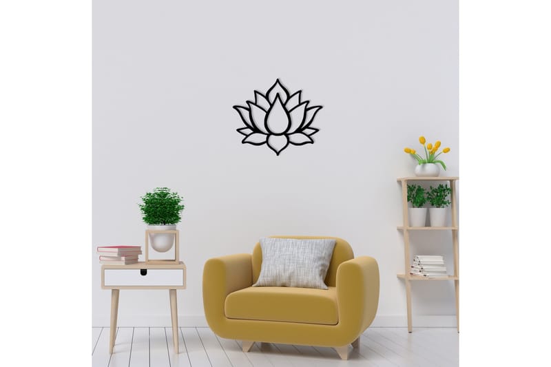 Lotus Flower 1 Veggdekor - Svart - Innredning - Veggdekorasjon - Skilt - Metallskilt