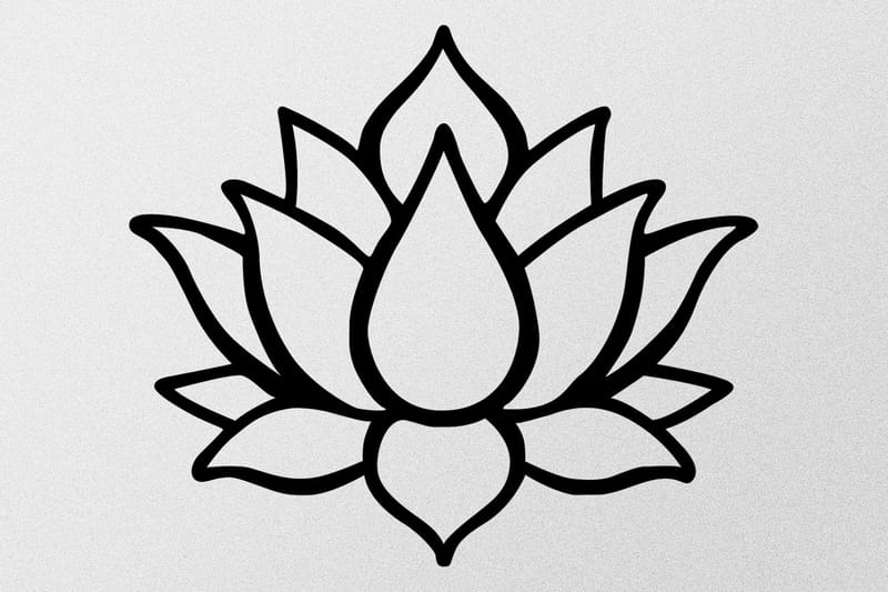 Lotus Flower 1 Veggdekor - Svart - Innredning - Veggdekorasjon - Skilt - Metallskilt