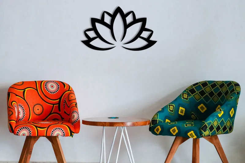 Lotus Flower 2 Veggdekor, Svart