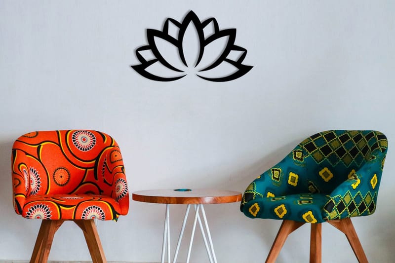 Lotus Flower 2 Veggdekor, Svart