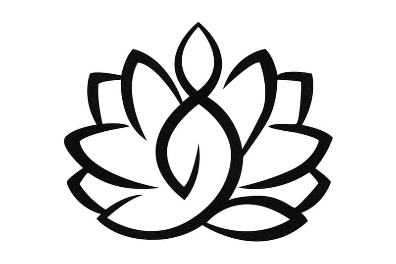 Lotus Veggdekor, Svart