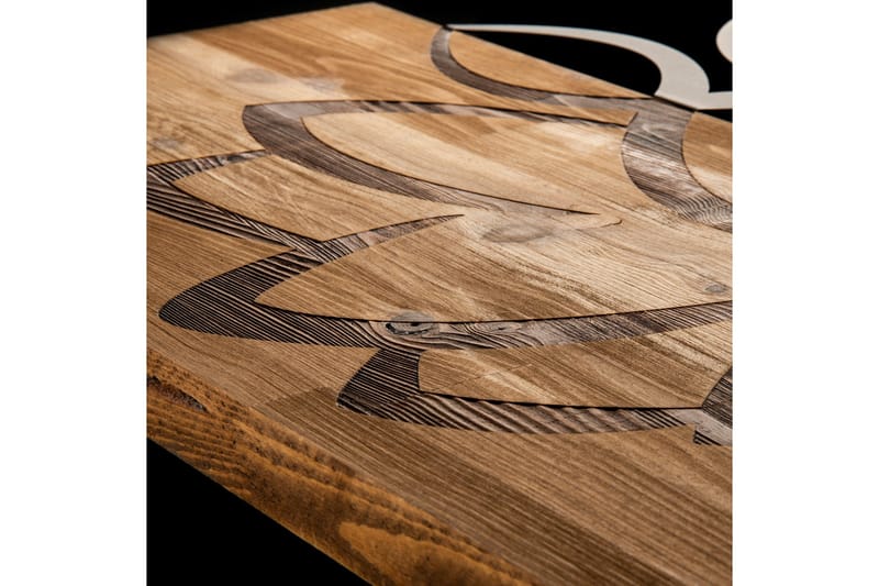 Lotus Veggdekor - Svart/Valnøtt - Innredning - Veggdekorasjon - Skilt - Metallskilt