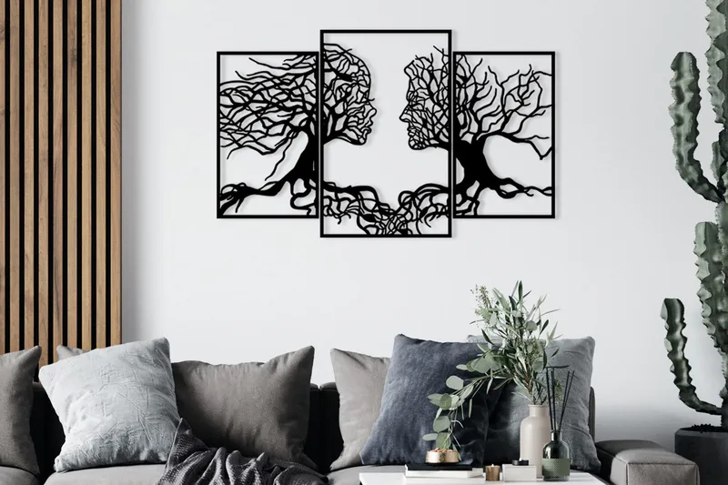 Love Tree Veggdekor - Svart - Innredning - Veggdekorasjon - Skilt - Metallskilt