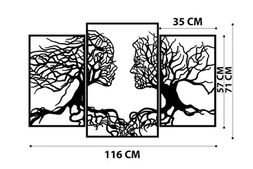 Love Tree Veggdekor - Svart - Innredning - Veggdekorasjon - Skilt - Metallskilt