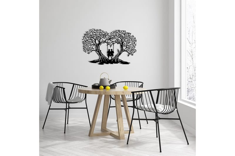 Love Tree Veggdekor - Svart - Innredning - Veggdekorasjon - Skilt - Metallskilt
