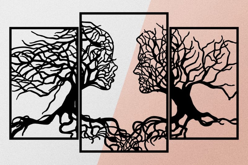 Love Tree Veggdekor - Svart - Innredning - Veggdekorasjon - Skilt - Metallskilt