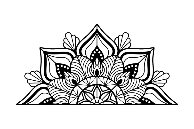 Mandala 1 Veggdekor, Svart