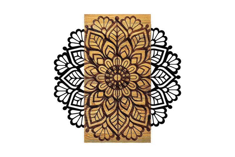 Mandala 2 Veggdekor, Natur/Svart