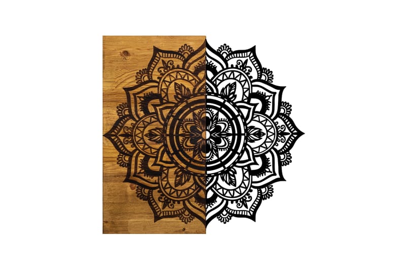 Mandala 6 Veggdekor, Svart/Valnøtt