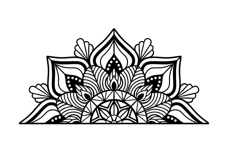 Mandalas 1 Veggdekor, Svart