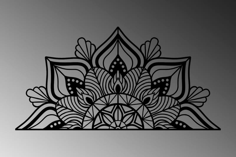 Mandalas 1 Veggdekor - Svart - Innredning - Veggdekorasjon - Skilt - Metallskilt
