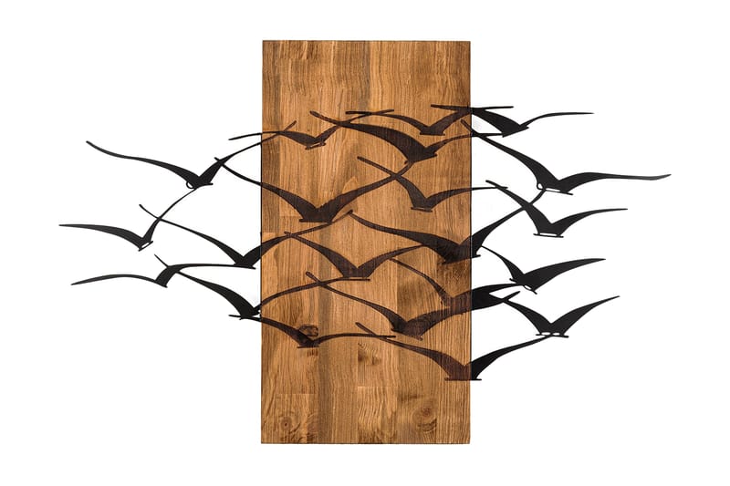Migration Veggdekor, Svart/Valnøtt