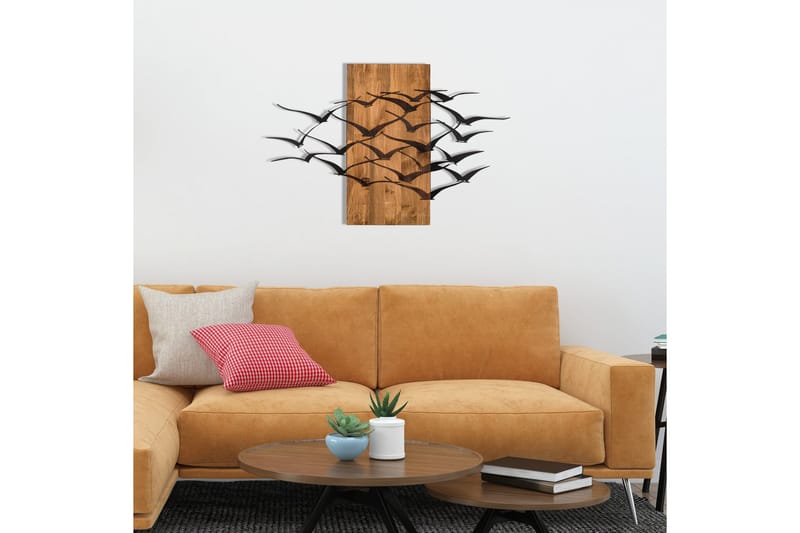 Migration Veggdekor - Svart/Valnøtt - Innredning - Veggdekorasjon - Skilt - Metallskilt