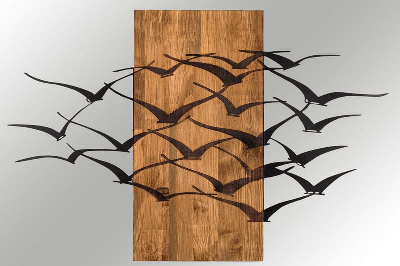 Migration Veggdekor - Svart/Valnøtt - Innredning - Veggdekorasjon - Skilt - Metallskilt