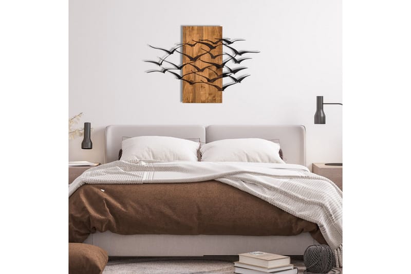 Migration Veggdekor - Svart/Valnøtt - Innredning - Veggdekorasjon - Skilt - Metallskilt