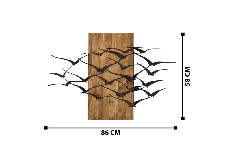 Migration Veggdekor - Svart/Valnøtt - Innredning - Veggdekorasjon - Skilt - Metallskilt