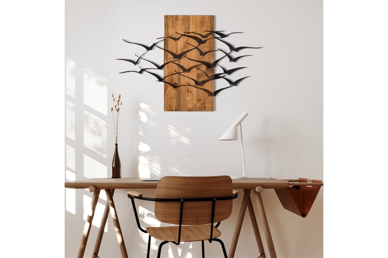 Migration Veggdekor - Svart/Valnøtt - Innredning - Veggdekorasjon - Skilt - Metallskilt