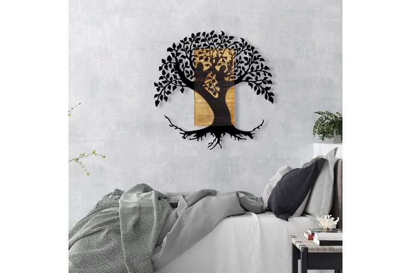 Monument Tree Veggdekor - Svart/Valnøtt - Innredning - Veggdekorasjon - Skilt - Metallskilt