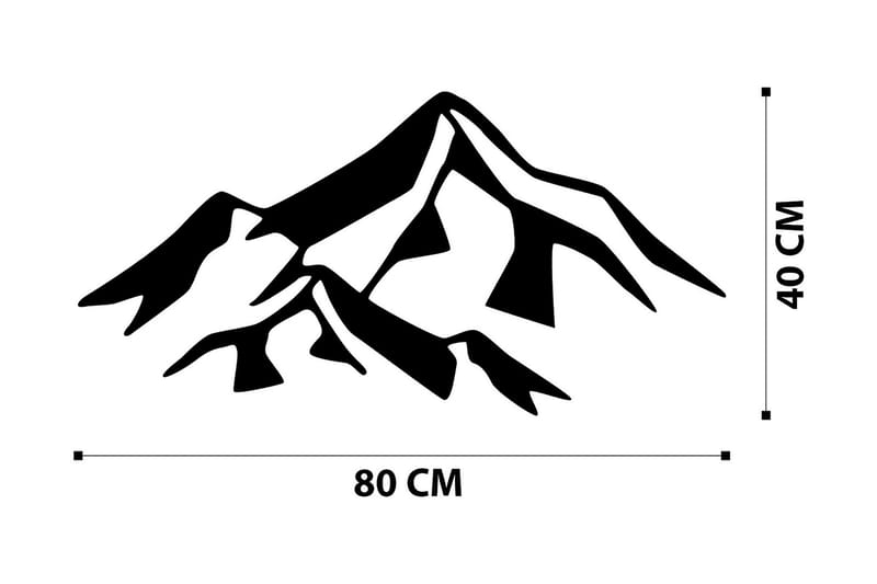 Mountain 1 Metal Veggdekor - Svart - Metallskilt