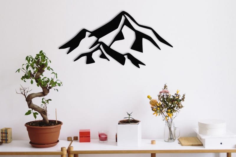 Mountain 1 Metal Veggdekor, Svart