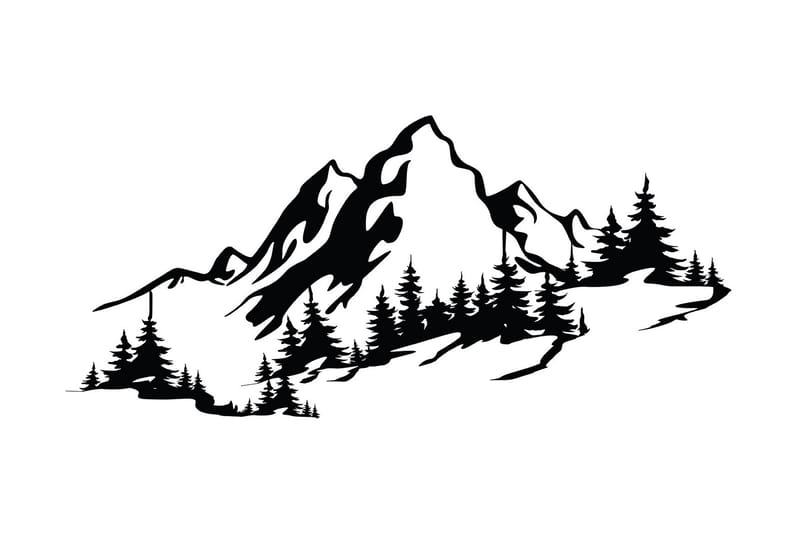Mountain 3 Veggdekor - Svart - Innredning - Veggdekorasjon - Skilt - Metallskilt