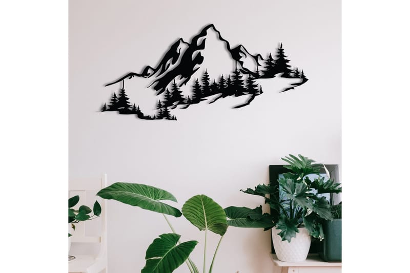 Mountain 3 Veggdekor - Svart - Innredning - Veggdekorasjon - Skilt - Metallskilt