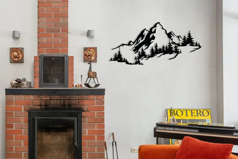 Mountain 3 Veggdekor - Svart - Innredning - Veggdekorasjon - Skilt - Metallskilt