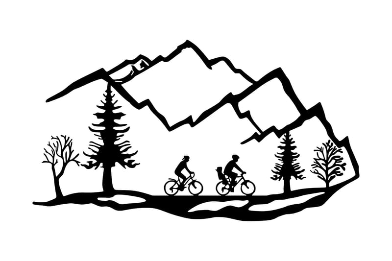 Mountain Bike Veggdekor - Svart - Innredning - Veggdekorasjon - Skilt - Metallskilt