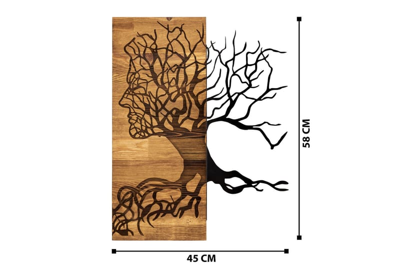 Muaz Veggdekor - Svart/Valnøtt - Innredning - Veggdekorasjon - Skilt - Metallskilt