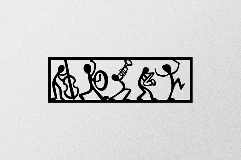 Musicians Veggdekor - Svart - Innredning - Veggdekorasjon - Skilt - Metallskilt