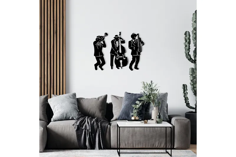 Musicians Veggdekor - Svart - Innredning - Veggdekorasjon - Skilt - Metallskilt