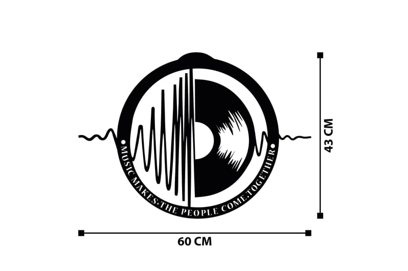 My Music v3 Veggdekor - Svart - Innredning - Veggdekorasjon - Skilt - Metallskilt