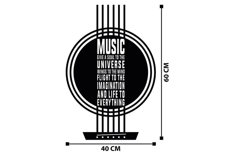 My Music Veggdekor - Svart - Innredning - Veggdekorasjon - Skilt - Metallskilt