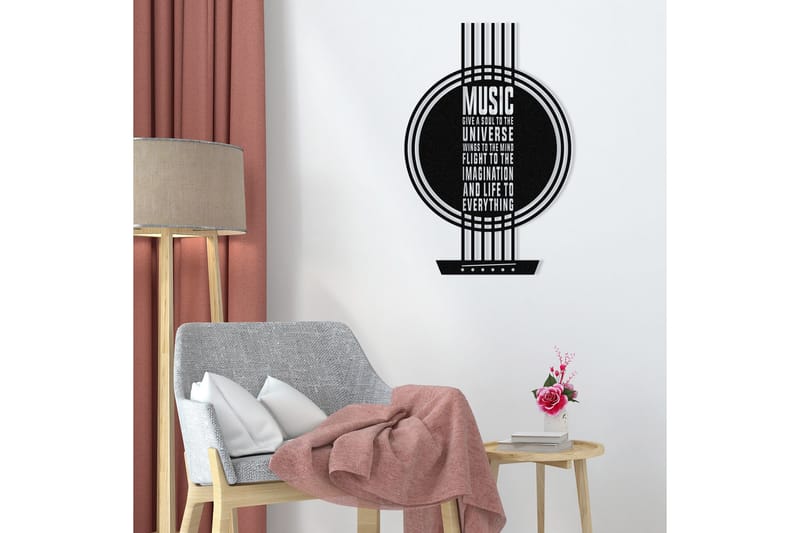 My Music Veggdekor - Svart - Innredning - Veggdekorasjon - Skilt - Metallskilt