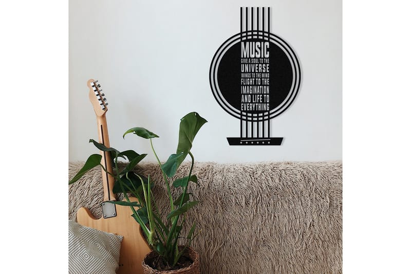 My Music Veggdekor - Svart - Innredning - Veggdekorasjon - Skilt - Metallskilt