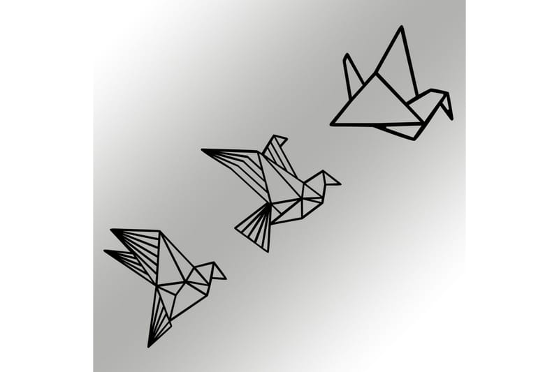 Origami Veggdekor - Svart - Innredning - Veggdekorasjon - Skilt - Metallskilt