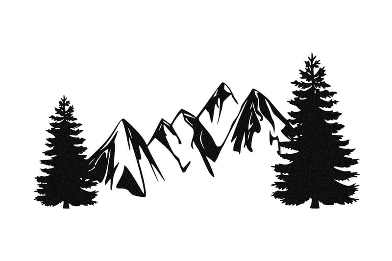 Pine Veggdekor, Svart