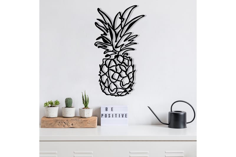 Pineapple Veggdekor - Svart - Innredning - Veggdekorasjon - Skilt - Metallskilt
