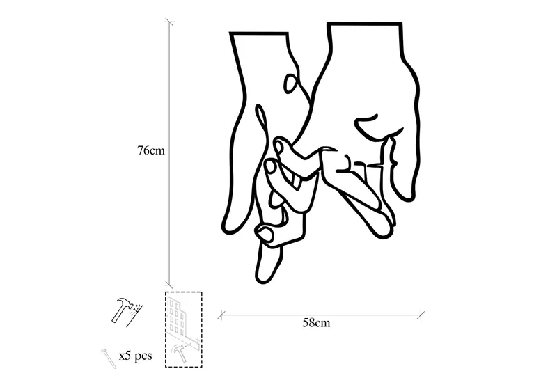 Pinky Love Veggdekor - Svart - Innredning - Veggdekorasjon - Skilt - Metallskilt
