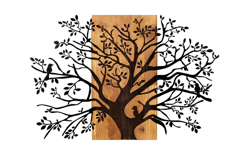 Poplar Veggdekor, Svart/Valnøtt